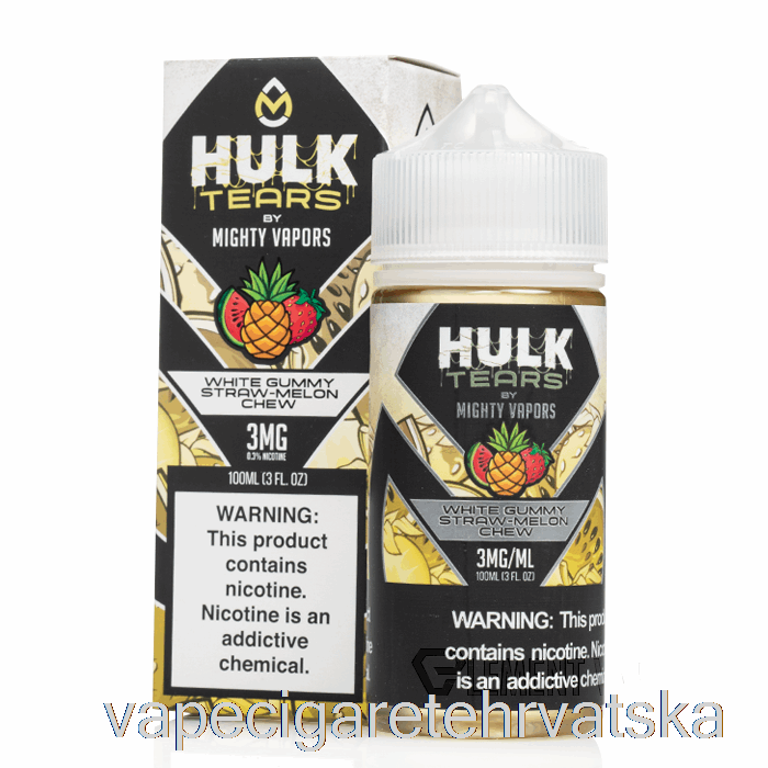 Vape Cigarete Bijela Gumena Slamka Za žvakanje Dinje - Hulk Tears - 100 Ml 3 Mg